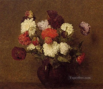  Poppies Canvas - Flowers Poppies Henri Fantin Latour
